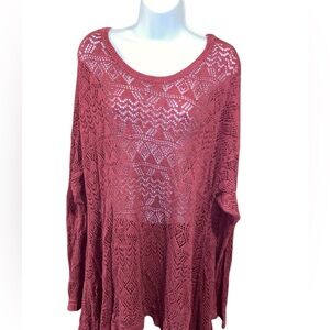 Torrid size 3 long burgundy wine cotton sweater
